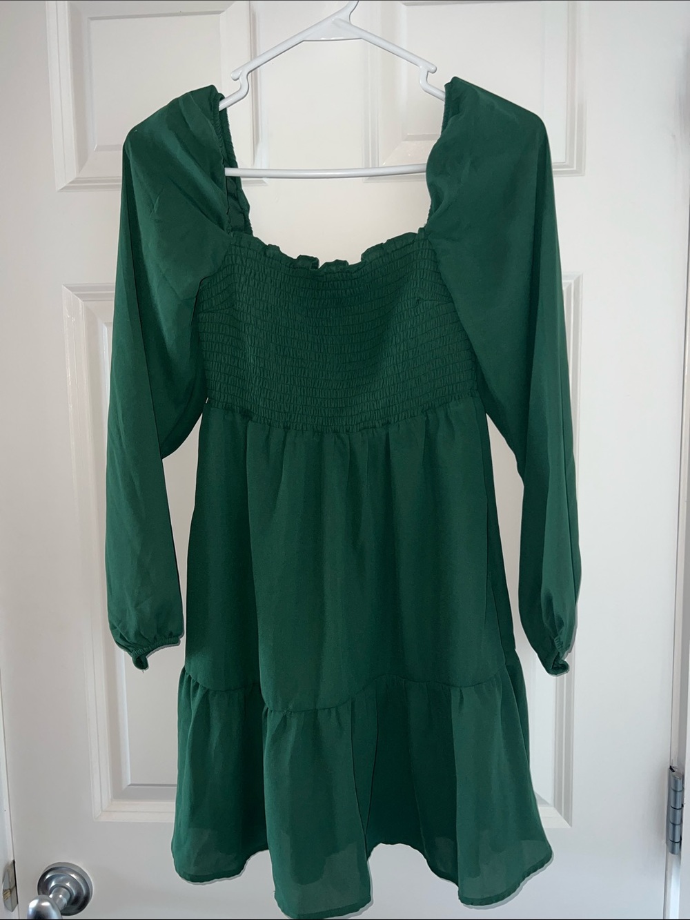 Abercrombie & Fitch Dark Green Smocked Mini Dress